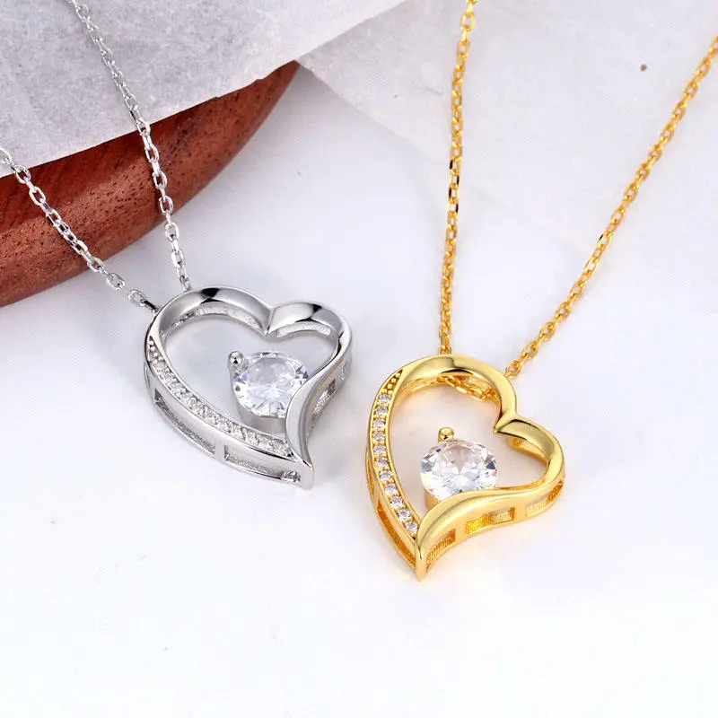 Diamond cut heart pendant necklace – gift for dadi grandmother by Anondik