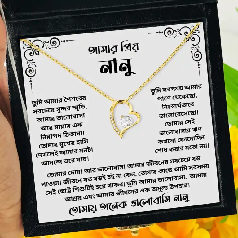 Golden heart necklace – gift for nanu by Anondik