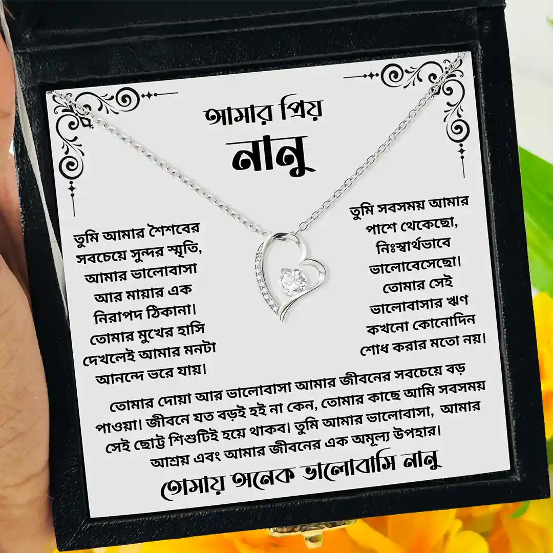 Silver heart necklace – gift for nanu by Anondik