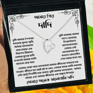 Silver heart necklace – gift for dadi by Anondik