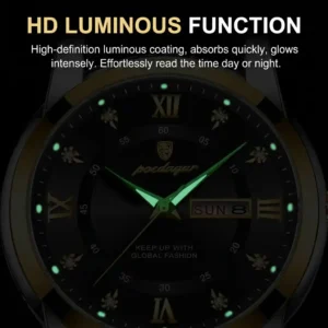 POEDAGAR 936 watch luminous hands readable in the dark | লুমিনাস হাত